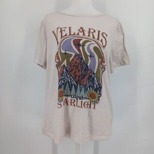 womens Velaris city of Starlight Graphic T-Shirt Beige Size XL mountain